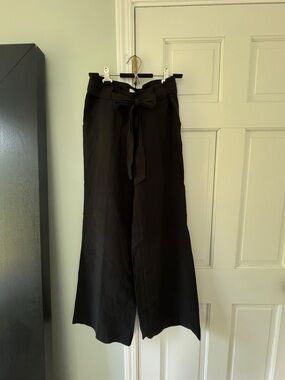 mac & jac Black High-Rise Wide Leg Pants with Tie Belt